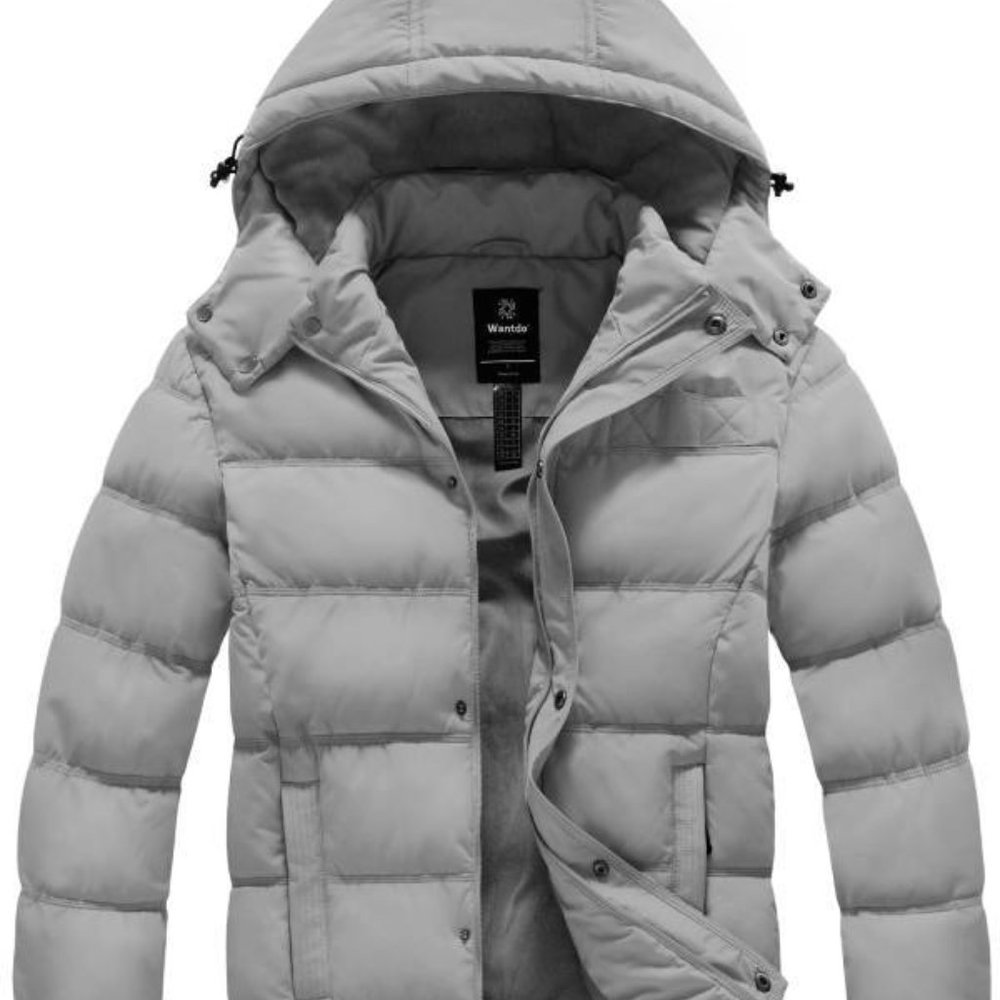Men's Warm Puffer Jacket Winter Coat with Removable Hood